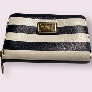 Michael Kors‎ Navy and White Striped Wallet